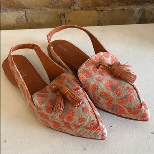 Nila & Nila Italian orange slip on loafers size 41